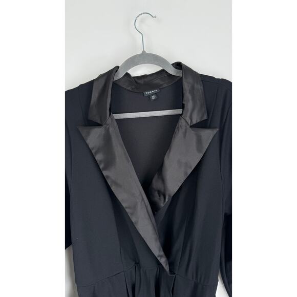 Torrid Womens Mini Tuxedo Dress Plus Size 20 Black Long Sleeve Short Tie Belt - Picture 7 of 13